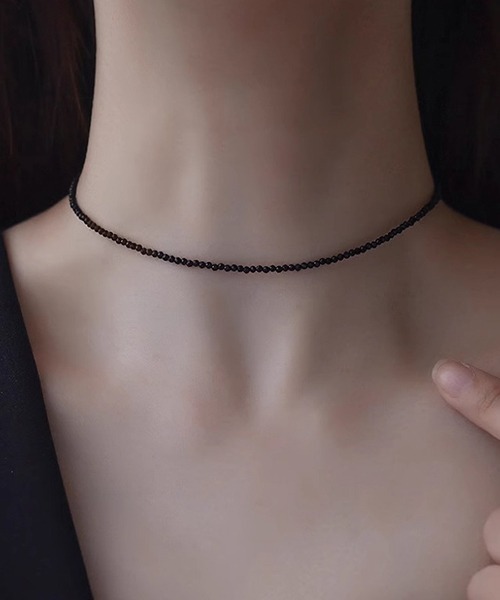 NO WAY（ノーウェイ）の「/ブラックビーズストーンチョーカーネックレス/レディース(T3)（ネックレス・レディース・ブラック・FREE）」の2枚目の写真