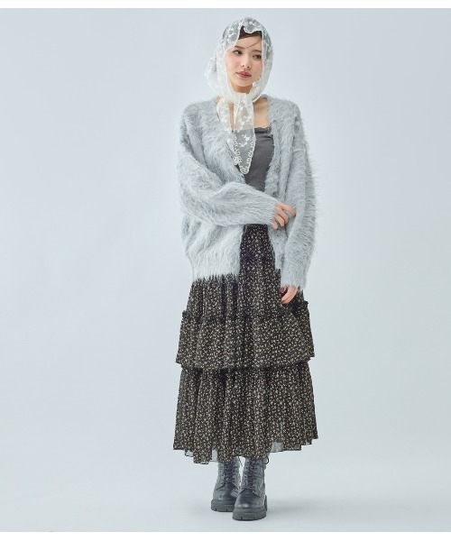 PEACH JOHN（ピーチジョン）の「シャギールーズニットカーディガン（カーディガン/ボレロ・レディース・モカ/ピンク/グレー・ONE SIZE）」の4枚目の写真