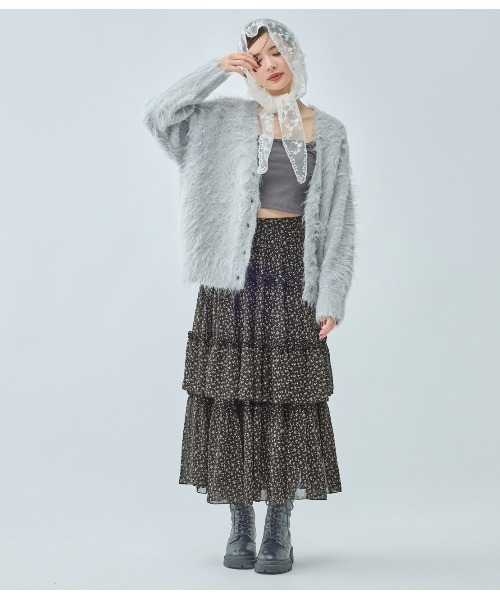 PEACH JOHN（ピーチジョン）の「シャギールーズニットカーディガン（カーディガン/ボレロ・レディース・モカ/ピンク/グレー・ONE SIZE）」の5枚目の写真