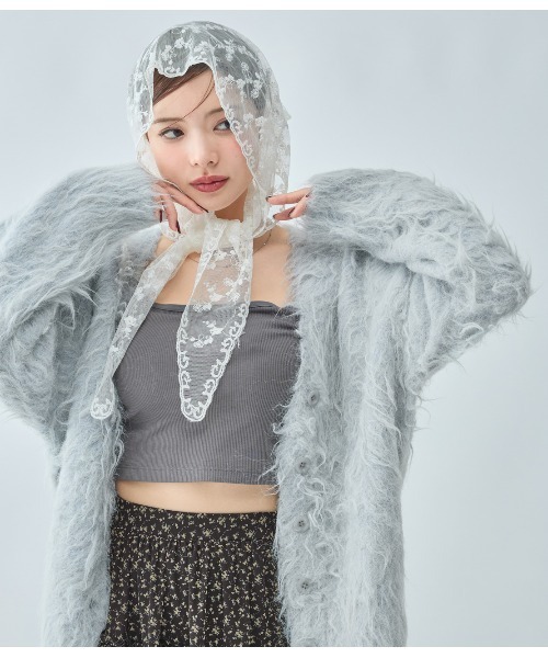 PEACH JOHN（ピーチジョン）の「シャギールーズニットカーディガン（カーディガン/ボレロ・レディース・モカ/ピンク/グレー・ONE SIZE）」の6枚目の写真