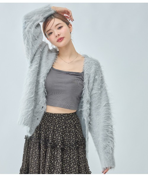 PEACH JOHN（ピーチジョン）の「シャギールーズニットカーディガン（カーディガン/ボレロ・レディース・モカ/ピンク/グレー・ONE SIZE）」の7枚目の写真