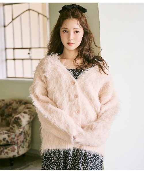 PEACH JOHN（ピーチジョン）の「シャギールーズニットカーディガン（カーディガン/ボレロ・レディース・モカ/ピンク/グレー・ONE SIZE）」の12枚目の写真