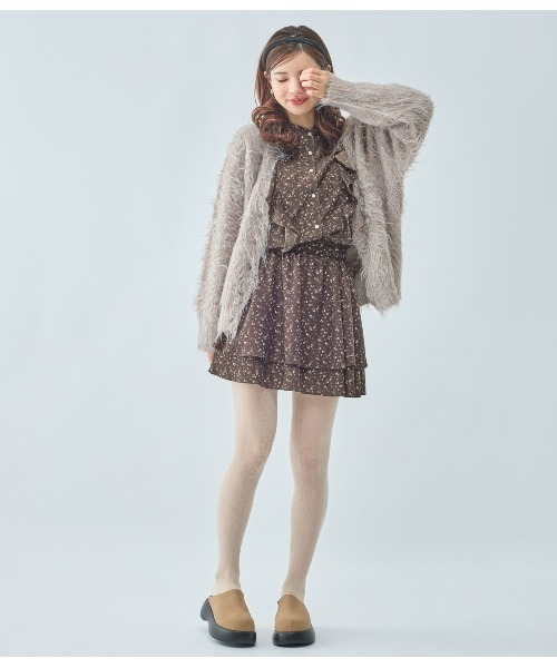 PEACH JOHN（ピーチジョン）の「シャギールーズニットカーディガン（カーディガン/ボレロ・レディース・モカ/ピンク/グレー・ONE SIZE）」の8枚目の写真