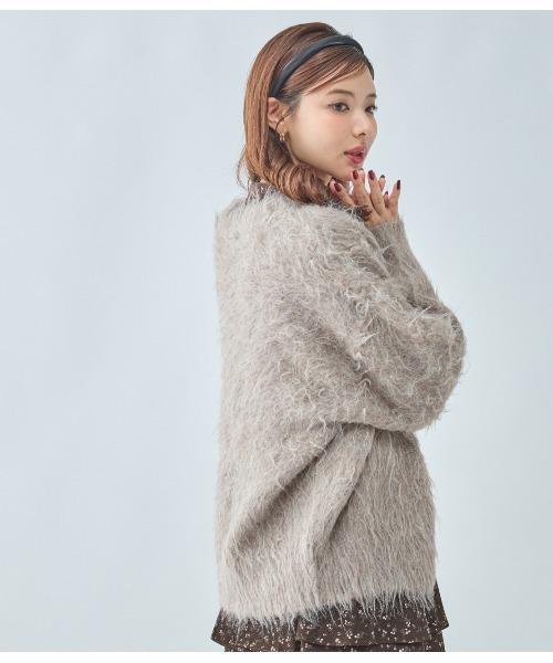 PEACH JOHN（ピーチジョン）の「シャギールーズニットカーディガン（カーディガン/ボレロ・レディース・モカ/ピンク/グレー・ONE SIZE）」の10枚目の写真