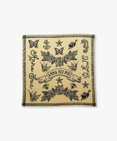 anna sui nyc(アナ スイ エヌ ワイ シー)の「グラフィックサテンスカーフ(バンダナ/スカーフ・レディース・ラベンダー/グレー/ライム/イエロー・FREE)」の4枚目の写真