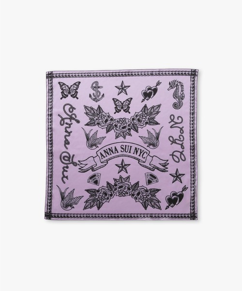 anna sui nyc(アナ スイ エヌ ワイ シー)の「グラフィックサテンスカーフ(バンダナ/スカーフ・レディース・ラベンダー/グレー/ライム/イエロー・FREE)」の13枚目の写真