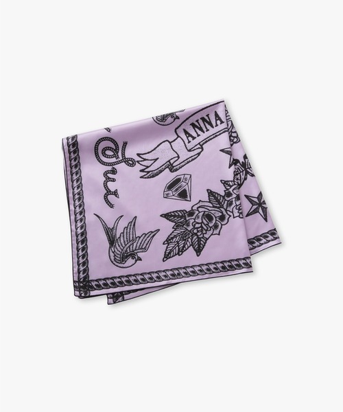 anna sui nyc(アナ スイ エヌ ワイ シー)の「グラフィックサテンスカーフ(バンダナ/スカーフ・レディース・ラベンダー/グレー/ライム/イエロー・FREE)」の14枚目の写真