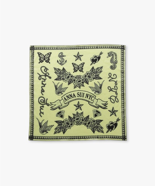 anna sui nyc(アナ スイ エヌ ワイ シー)の「グラフィックサテンスカーフ(バンダナ/スカーフ・レディース・ラベンダー/グレー/ライム/イエロー・FREE)」の9枚目の写真