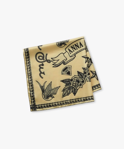 anna sui nyc(アナ スイ エヌ ワイ シー)の「グラフィックサテンスカーフ(バンダナ/スカーフ・レディース・ラベンダー/グレー/ライム/イエロー・FREE)」の17枚目の写真