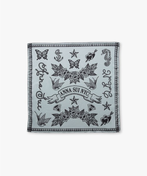 anna sui nyc(アナ スイ エヌ ワイ シー)の「グラフィックサテンスカーフ(バンダナ/スカーフ・レディース・ラベンダー/グレー/ライム/イエロー・FREE)」の5枚目の写真