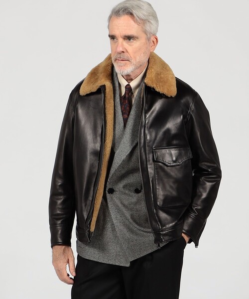 【新品タグ付】EMMETI WORKING NTECHフード付きレザーブルゾン 新品タグ付】EMMETI WORKING NTECHフード付きレザーブルゾン