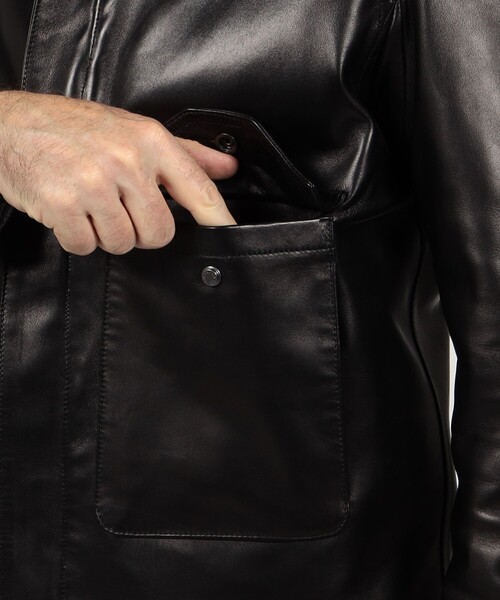 EMMETI(エンメティ)の「【別注】EMMETI JAMES ラムレザー ムートン ブルゾン(ブルゾン・メンズ・ブラック・S/M)」の10枚目の写真