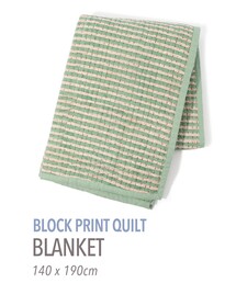 TOMORROWLAND（トゥモローランド）の「ブロックプリントキルト マルチカバー L（寝具）」