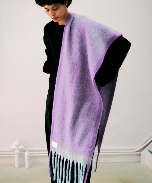 ポイントカラーボリュームフリンジマフラー（マフラー）｜NOISE MAKER