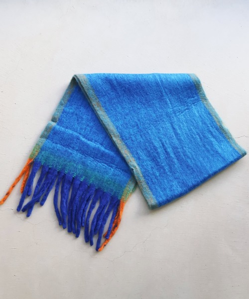 NOISE MAKER（ノイズメーカー）の「ポイントカラーボリュームフリンジマフラー（マフラー・レディース・パープル/レッド系その他/ブルー・FREE）」の8枚目の写真