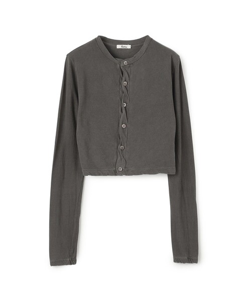 EDITION（エディション）の「フライスビンテージ クルーネックカーディガン（カーディガン/ボレロ・レディース・ブルー/チャコールグレー・FREE）」の2枚目の写真