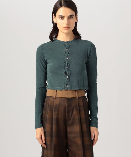 EDITION（エディション）の「フライスビンテージ クルーネックカーディガン（カーディガン/ボレロ・レディース・ブルー/チャコールグレー・FREE）」の7枚目の写真