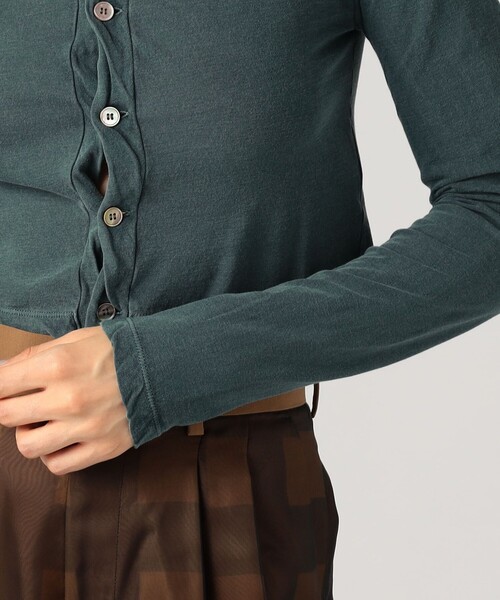 EDITION（エディション）の「フライスビンテージ クルーネックカーディガン（カーディガン/ボレロ・レディース・ブルー/チャコールグレー・FREE）」の5枚目の写真