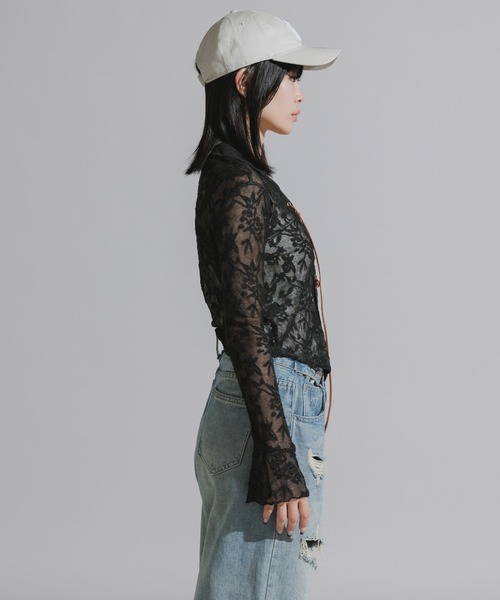 Chick（チック）の「Lace-Up Floral Lace Tops / レースアップ 花柄レーストップス（シャツ/ブラウス・レディース・ホワイト/ブラック・FREE）」の18枚目の写真