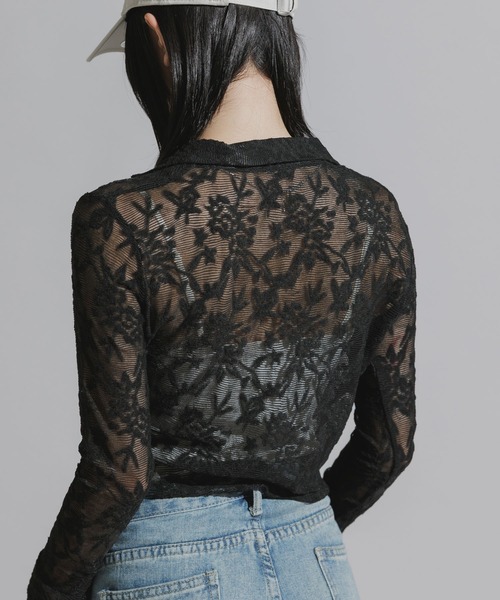 Chick（チック）の「Lace-Up Floral Lace Tops / レースアップ 花柄レーストップス（シャツ/ブラウス・レディース・ホワイト/ブラック・FREE）」の21枚目の写真