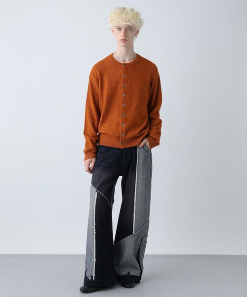HARE（ハレ）の「メランジクルーネックカーディガン(HARE)（カーディガン/ボレロ・メンズ・オレンジ/ブルー/ブラック・FREE）」の21枚目の写真
