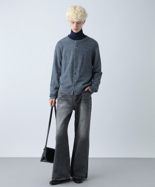 HARE（ハレ）の「メランジクルーネックカーディガン(HARE)（カーディガン/ボレロ・メンズ・オレンジ/ブルー/ブラック・FREE）」の4枚目の写真