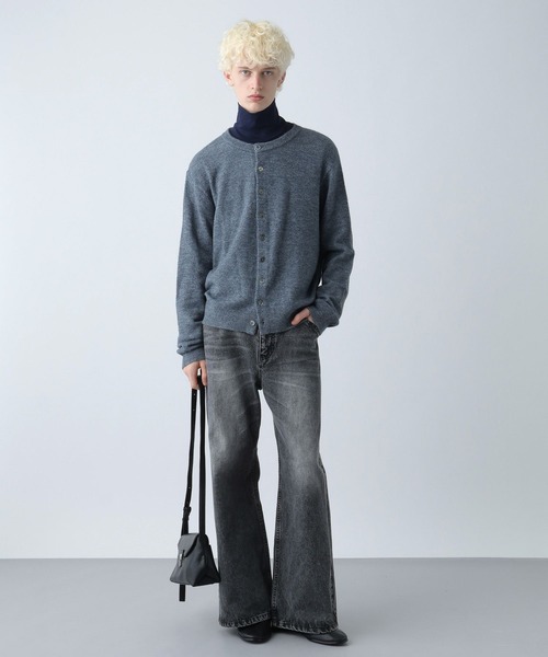 HARE（ハレ）の「メランジクルーネックカーディガン(HARE)（カーディガン/ボレロ・メンズ・オレンジ/ブルー/ブラック・FREE）」の5枚目の写真