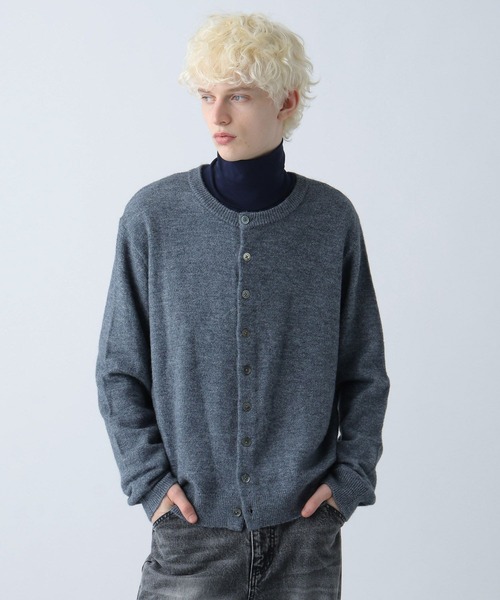 HARE（ハレ）の「メランジクルーネックカーディガン(HARE)（カーディガン/ボレロ・メンズ・オレンジ/ブルー/ブラック・FREE）」の7枚目の写真