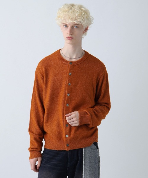 HARE（ハレ）の「メランジクルーネックカーディガン(HARE)（カーディガン/ボレロ・メンズ・オレンジ/ブルー/ブラック・FREE）」の8枚目の写真