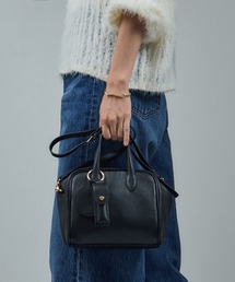 SALON adam et rope' | 【WS(ドゥーブル)】チャーム付きナチュラルレザー2WAYキューブバッグ(ショルダーバッグ)