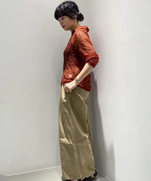 GARAGE OF GOOD CLOTHING（ガレージオブグッドクロージング）の「レースシアーシャツ（Tシャツ/カットソー・レディース・テラコッタ/ブラック/アイボリー・FREE）」の11枚目の写真