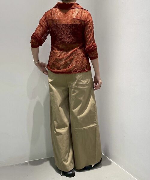 GARAGE OF GOOD CLOTHING（ガレージオブグッドクロージング）の「レースシアーシャツ（Tシャツ/カットソー・レディース・テラコッタ/ブラック/アイボリー・FREE）」の13枚目の写真