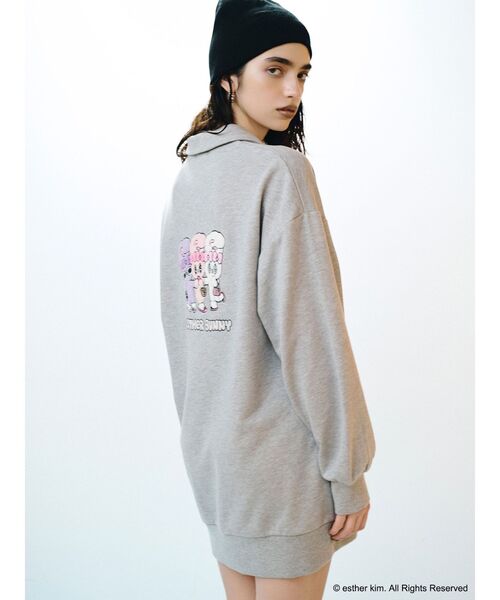 MURUA(ムルーア)の「【Esther Bunny × MURUA】スウェットポロミニワンピース(ワンピース・レディース・ダークグレー/ライトグレー・FREE)」の6枚目の写真