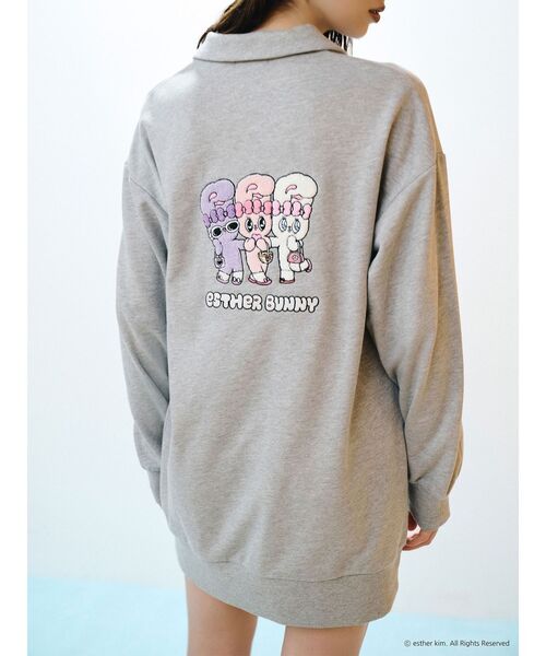 MURUA(ムルーア)の「【Esther Bunny × MURUA】スウェットポロミニワンピース(ワンピース・レディース・ダークグレー/ライトグレー・FREE)」の7枚目の写真