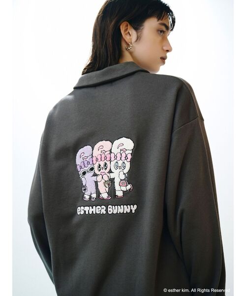 MURUA(ムルーア)の「【Esther Bunny × MURUA】スウェットポロミニワンピース(ワンピース・レディース・ダークグレー/ライトグレー・FREE)」の11枚目の写真