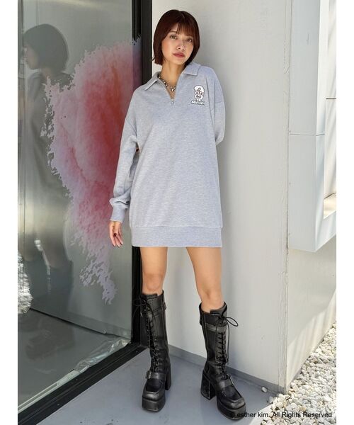 MURUA(ムルーア)の「【Esther Bunny × MURUA】スウェットポロミニワンピース(ワンピース・レディース・ダークグレー/ライトグレー・FREE)」の16枚目の写真