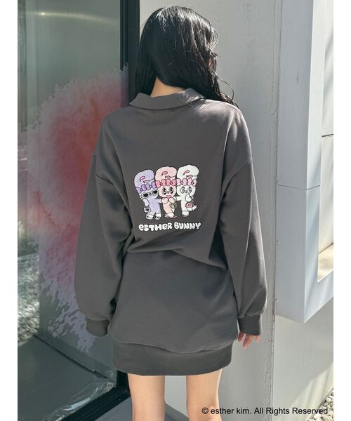 MURUA(ムルーア)の「【Esther Bunny × MURUA】スウェットポロミニワンピース(ワンピース・レディース・ダークグレー/ライトグレー・FREE)」の20枚目の写真