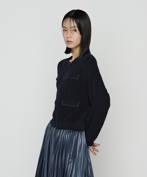 K.T KIYOKO TAKASE（キヨコタカセ）の「モールジャカードニット ジップアップカーディガン（カーディガン/ボレロ・レディース・グレー/ネイビー・9号/11号）」の10枚目の写真