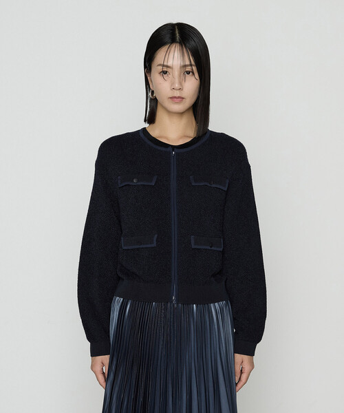 K.T KIYOKO TAKASE（キヨコタカセ）の「モールジャカードニット ジップアップカーディガン（カーディガン/ボレロ・レディース・グレー/ネイビー・9号/11号）」の11枚目の写真