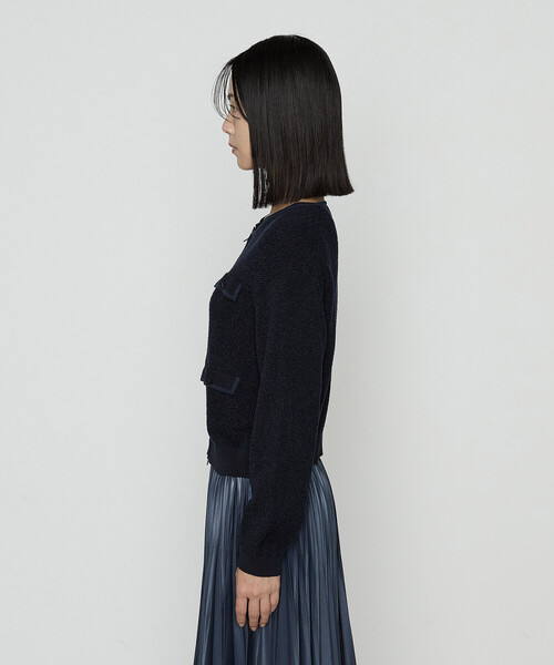 K.T KIYOKO TAKASE（キヨコタカセ）の「モールジャカードニット ジップアップカーディガン（カーディガン/ボレロ・レディース・グレー/ネイビー・9号/11号）」の12枚目の写真