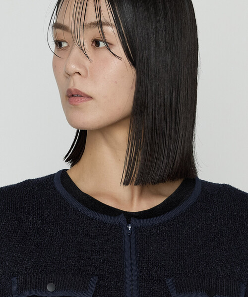 K.T KIYOKO TAKASE（キヨコタカセ）の「モールジャカードニット ジップアップカーディガン（カーディガン/ボレロ・レディース・グレー/ネイビー・9号/11号）」の14枚目の写真