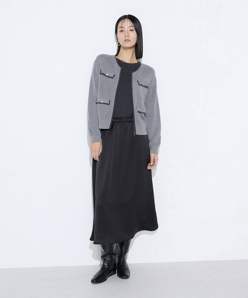 K.T KIYOKO TAKASE（キヨコタカセ）の「モールジャカードニット ジップアップカーディガン（カーディガン/ボレロ・レディース・グレー/ネイビー・9号/11号）」の19枚目の写真