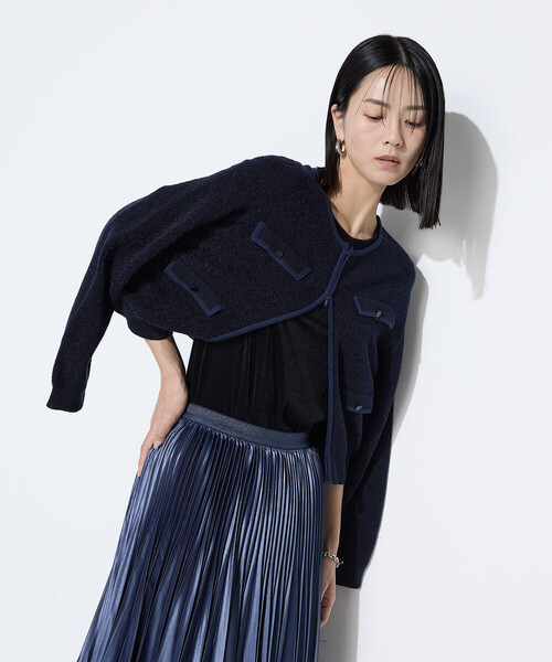 K.T KIYOKO TAKASE（キヨコタカセ）の「モールジャカードニット ジップアップカーディガン（カーディガン/ボレロ・レディース・グレー/ネイビー・9号/11号）」の22枚目の写真