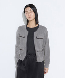 K.T KIYOKO TAKASE | モールジャカードニット ジップアップカーディガン(カーディガン/ボレロ)