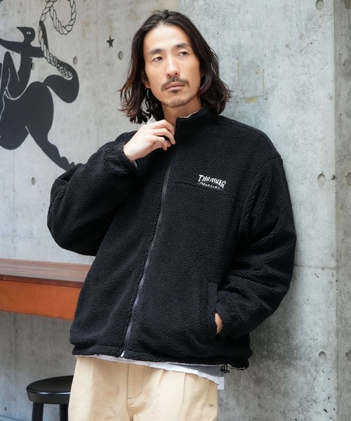 NYLON/BOA REVERSIBLE STAND JACKET/THRASHER スラッシャー ボア
