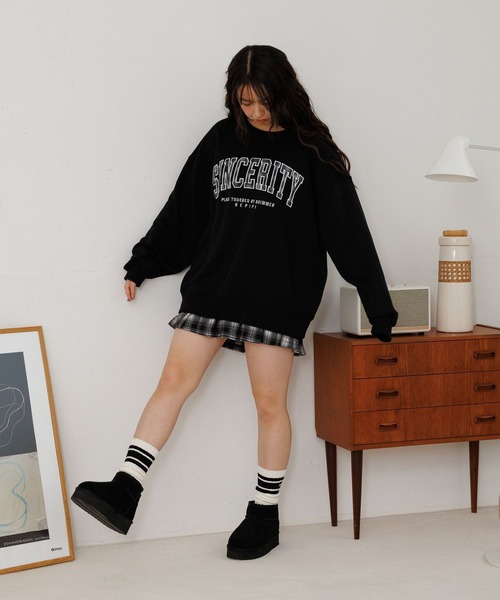 repipi armario（レピピ アルマリオ）の「ベロアワッペンルーズウラケ（スウェット・キッズ・アイボリー/ブラック/グレー/ネイビー・SMALL/MEDIUM/LARGE）」の10枚目の写真