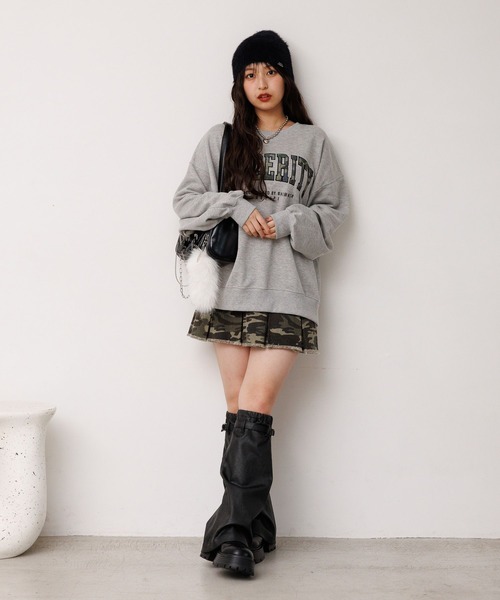 repipi armario（レピピ アルマリオ）の「ベロアワッペンルーズウラケ（スウェット・キッズ・アイボリー/ブラック/グレー/ネイビー・SMALL/MEDIUM/LARGE）」の12枚目の写真