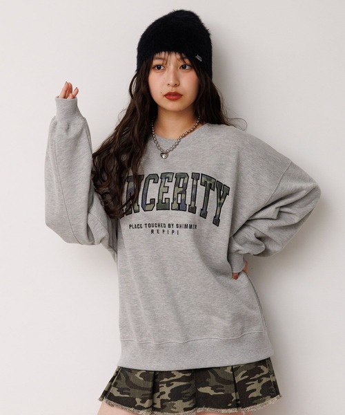 repipi armario（レピピ アルマリオ）の「ベロアワッペンルーズウラケ（スウェット・キッズ・アイボリー/ブラック/グレー/ネイビー・SMALL/MEDIUM/LARGE）」の15枚目の写真