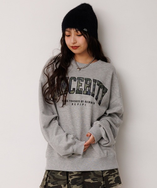 repipi armario（レピピ アルマリオ）の「ベロアワッペンルーズウラケ（スウェット・キッズ・アイボリー/ブラック/グレー/ネイビー・SMALL/MEDIUM/LARGE）」の16枚目の写真