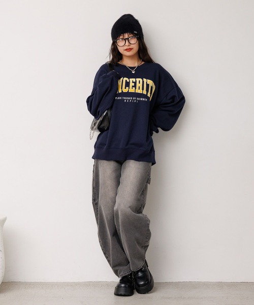 repipi armario（レピピ アルマリオ）の「ベロアワッペンルーズウラケ（スウェット・キッズ・アイボリー/ブラック/グレー/ネイビー・SMALL/MEDIUM/LARGE）」の17枚目の写真